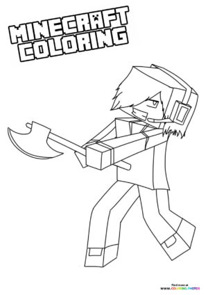 133+ Mikey and JJ Minecraft Coloring Pages Printable 16