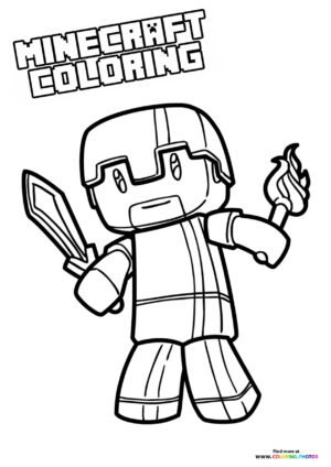 133+ Mikey and JJ Minecraft Coloring Pages Printable 17