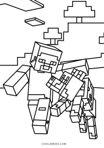 133+ Mikey and JJ Minecraft Coloring Pages Printable 5