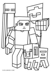 133+ Mikey and JJ Minecraft Coloring Pages Printable 7