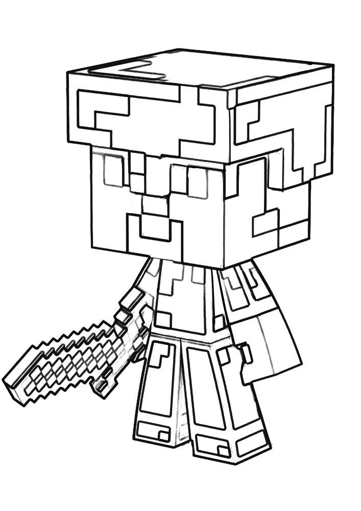 133+ Mikey and JJ Minecraft Coloring Pages Printable 75