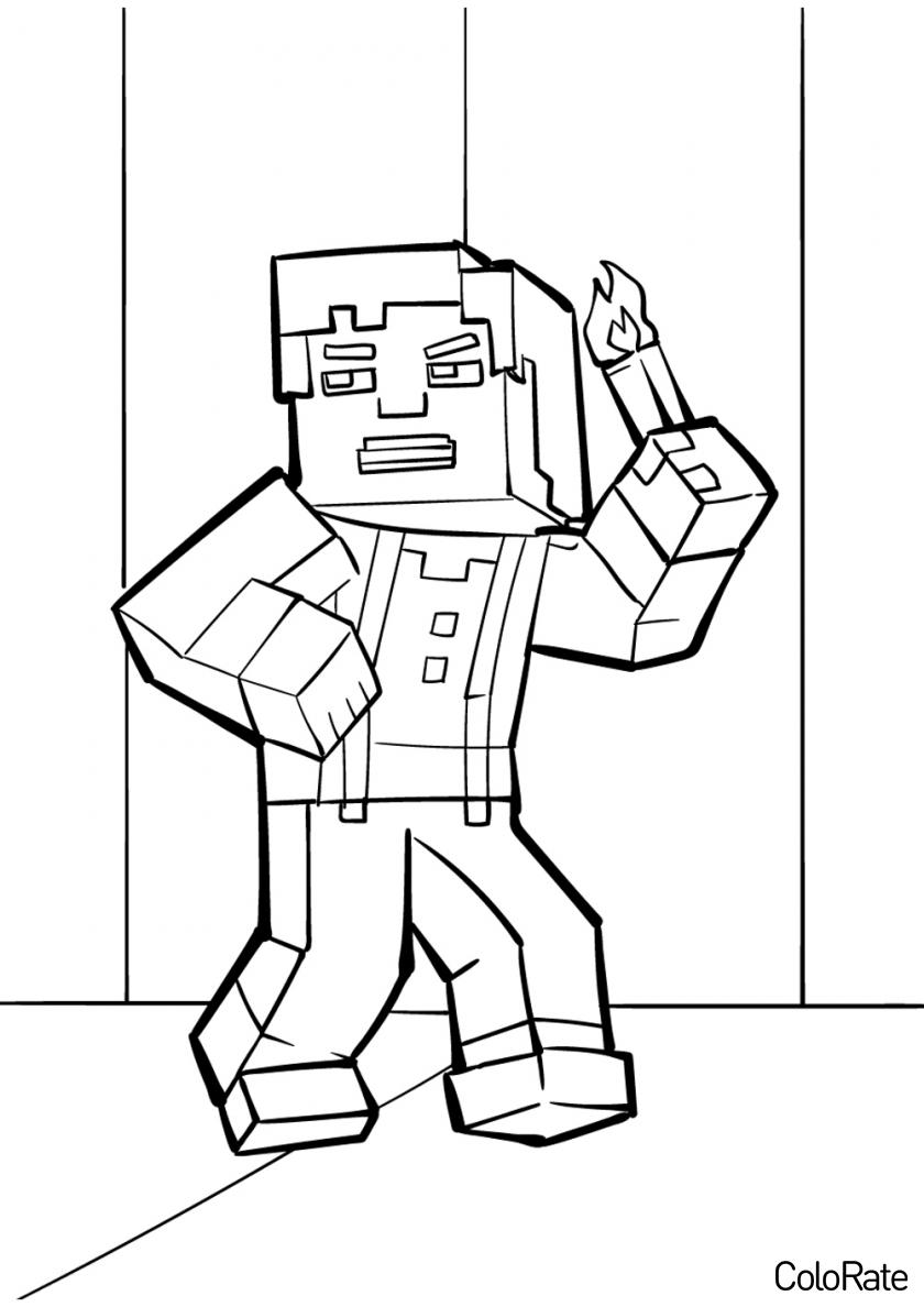 133+ Mikey and JJ Minecraft Coloring Pages Printable 90