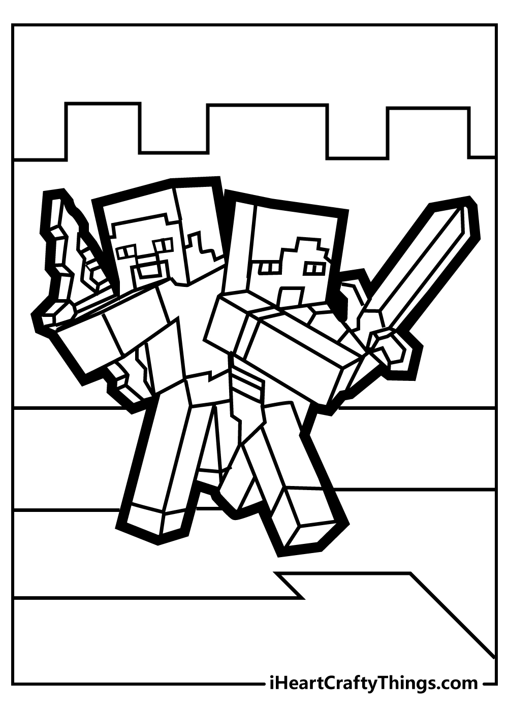 133+ Mikey and JJ Minecraft Coloring Pages Printable 98