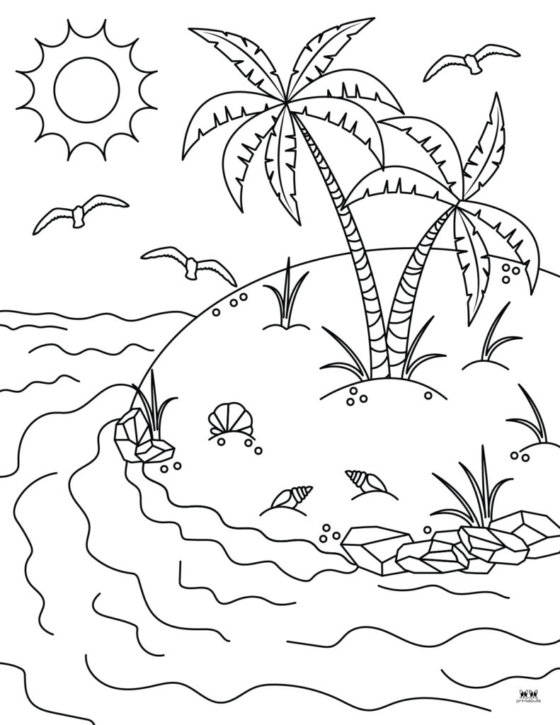 133 Sun and Sand Coloring Pages Free Printable 108