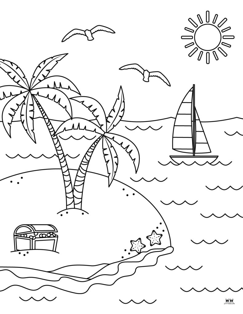 133 Sun and Sand Coloring Pages Free Printable 14