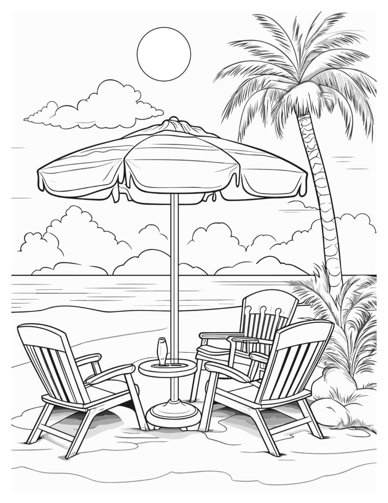 133 Sun and Sand Coloring Pages Free Printable 16