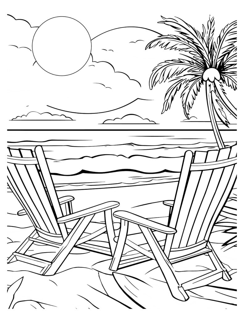 133 Sun and Sand Coloring Pages Free Printable 3