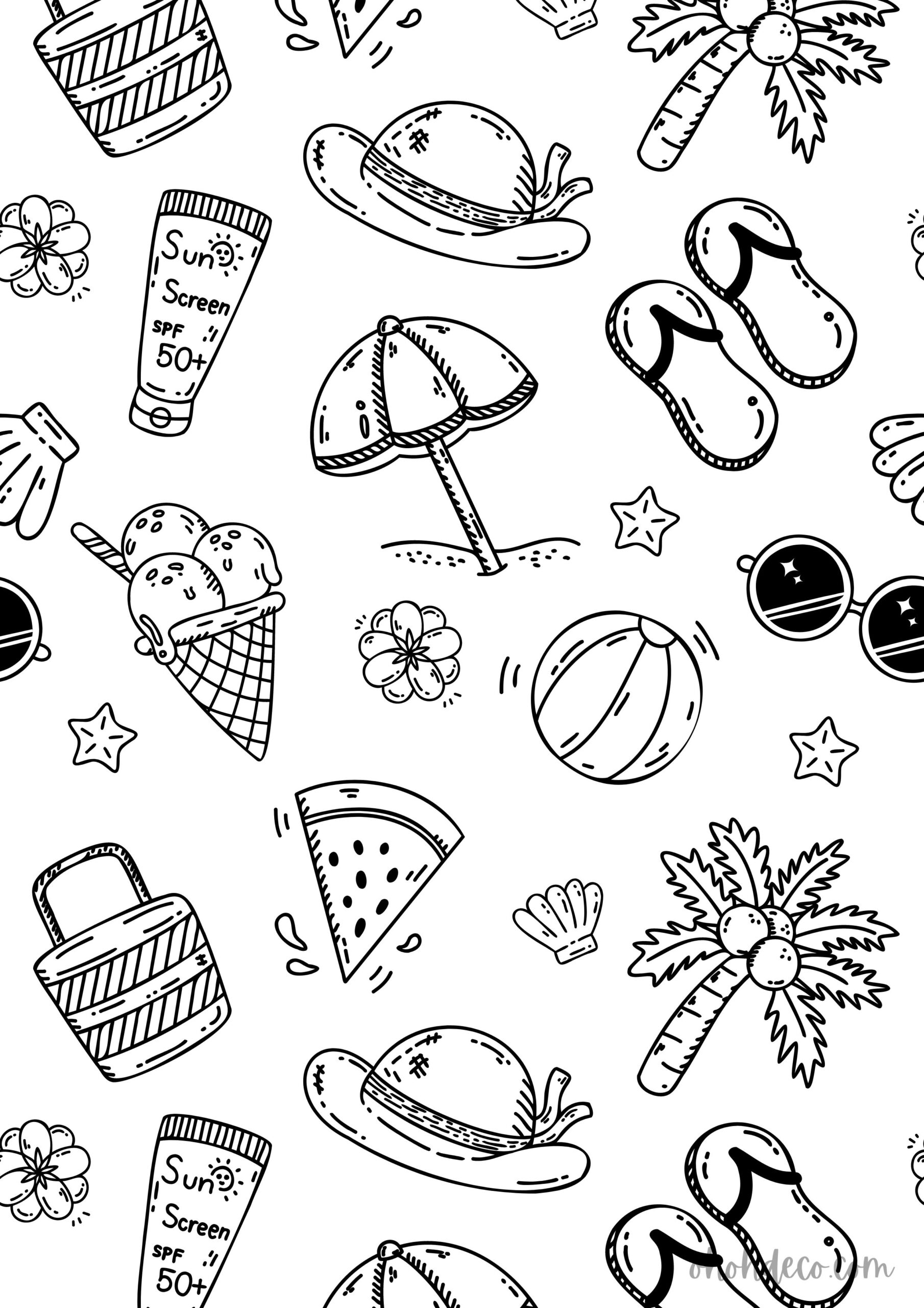 133 Sun and Sand Coloring Pages Free Printable 51