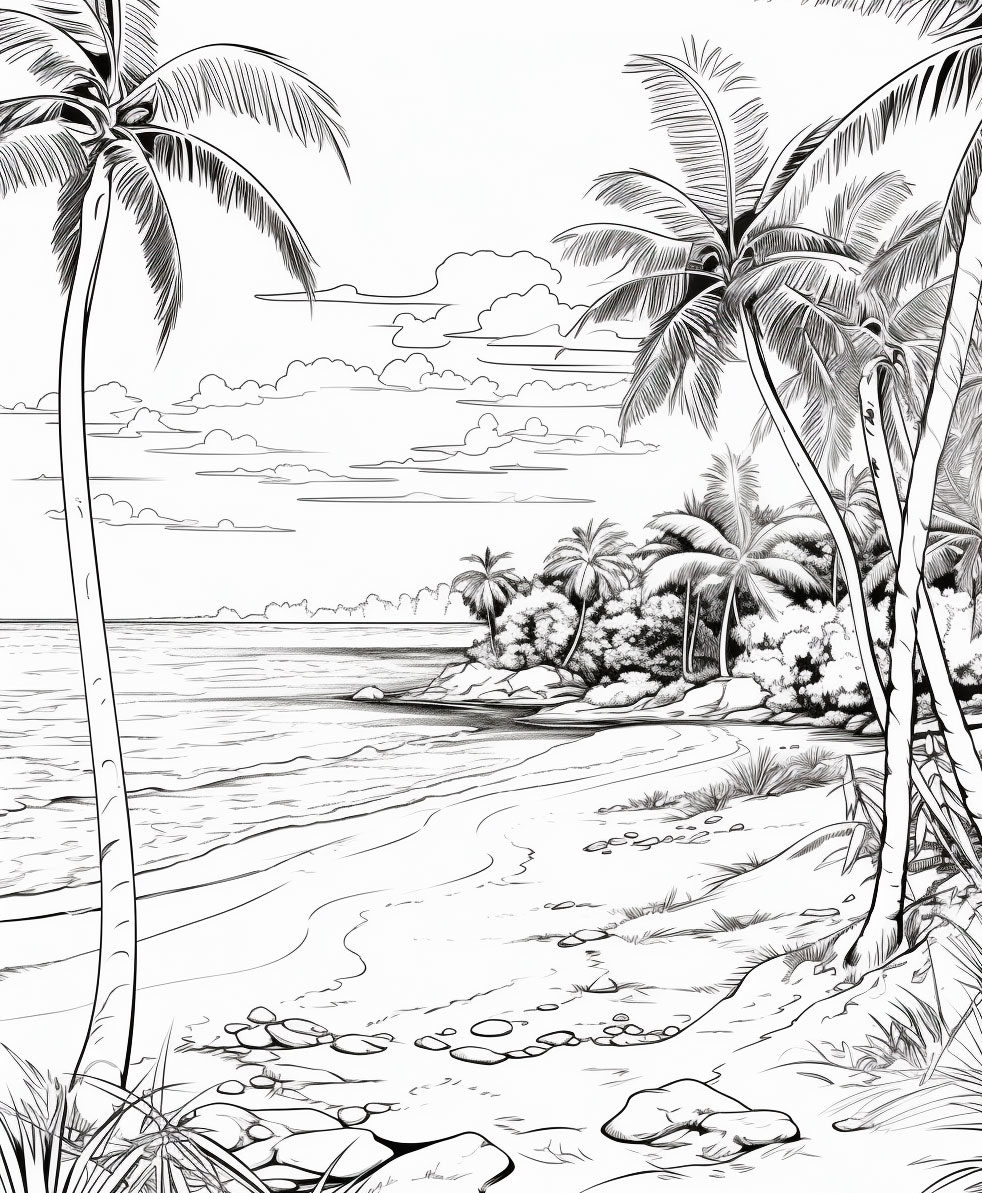 133 Sun and Sand Coloring Pages Free Printable 55