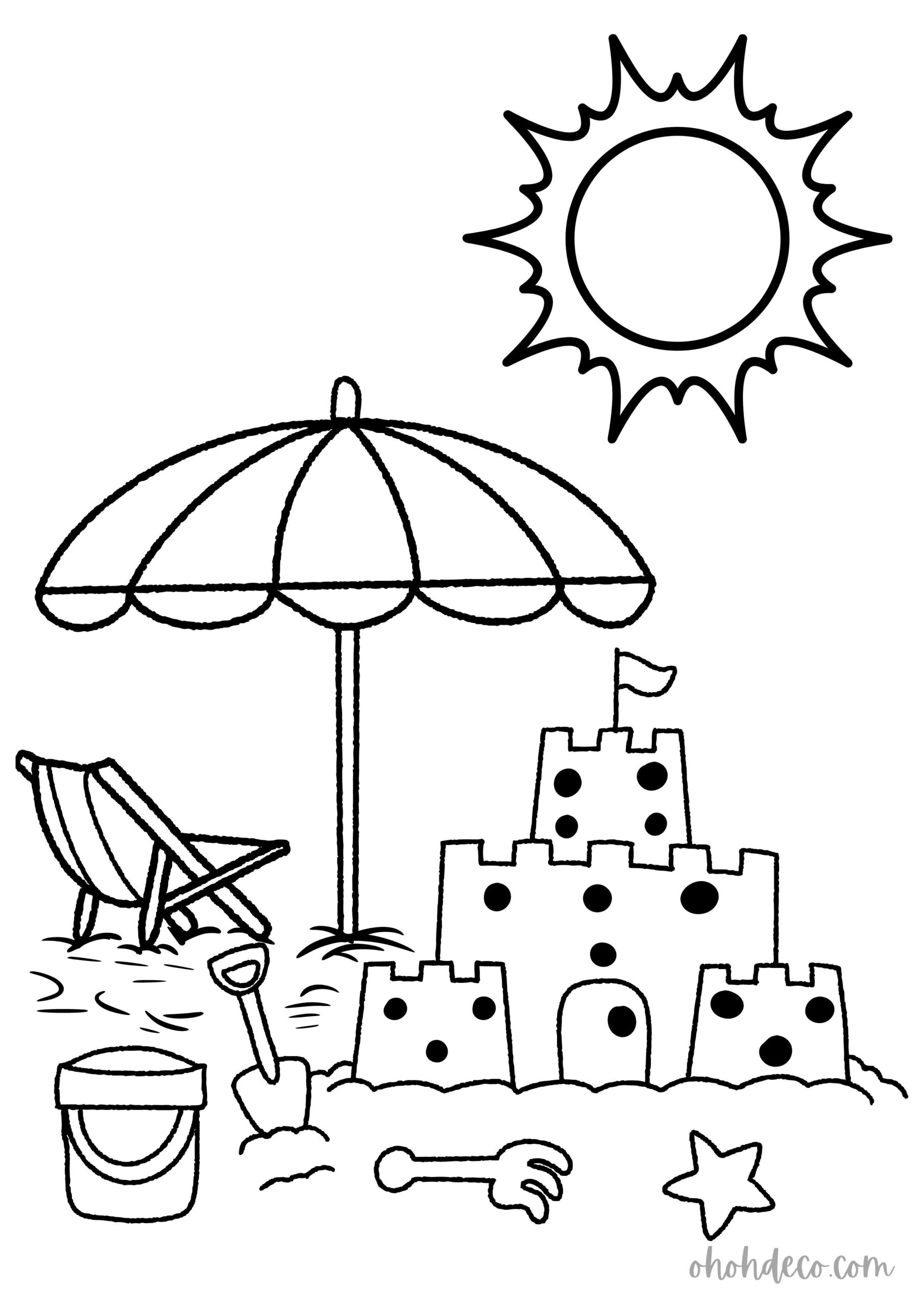 133 Sun and Sand Coloring Pages Free Printable 65