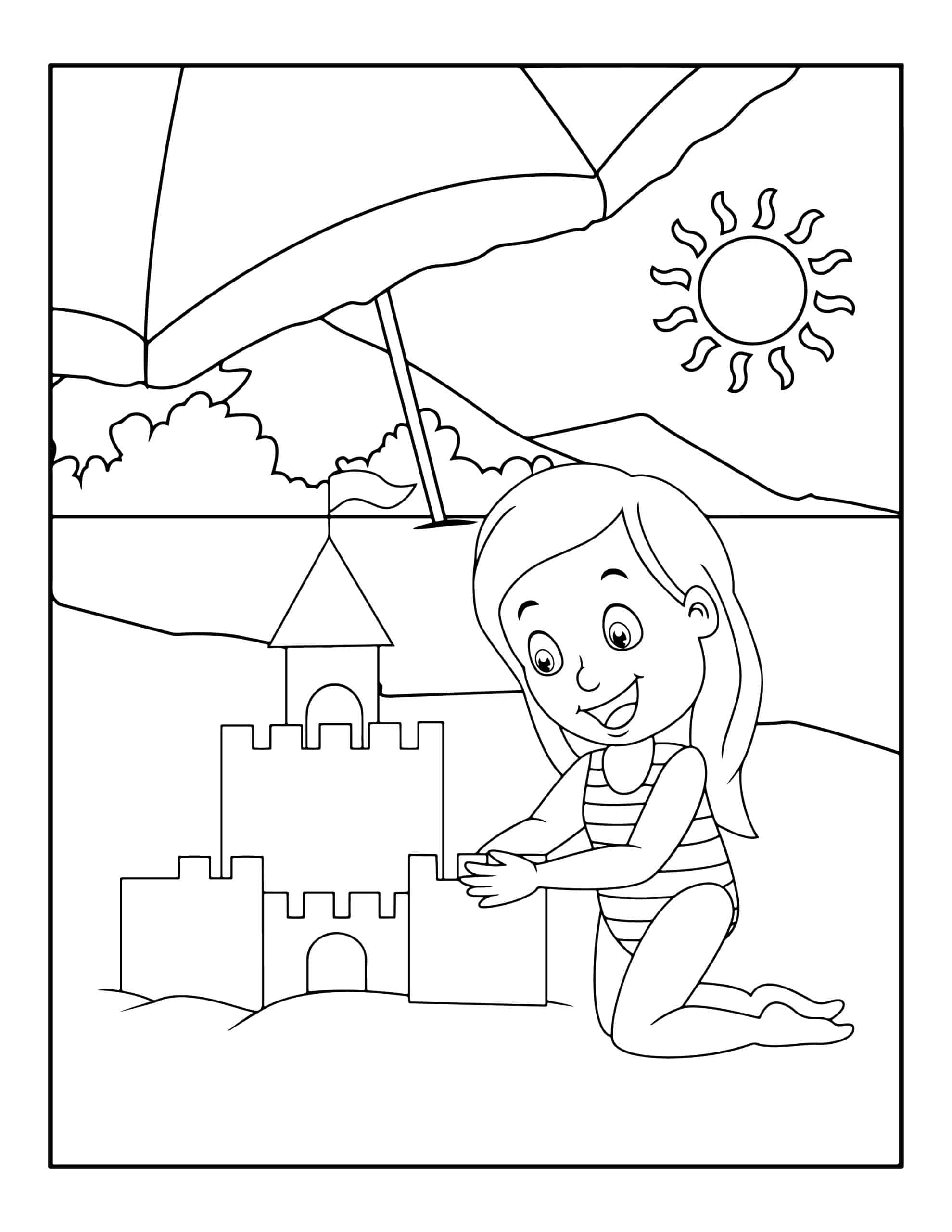 133 Sun and Sand Coloring Pages Free Printable 68