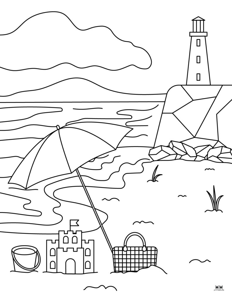 133 Sun and Sand Coloring Pages Free Printable 93