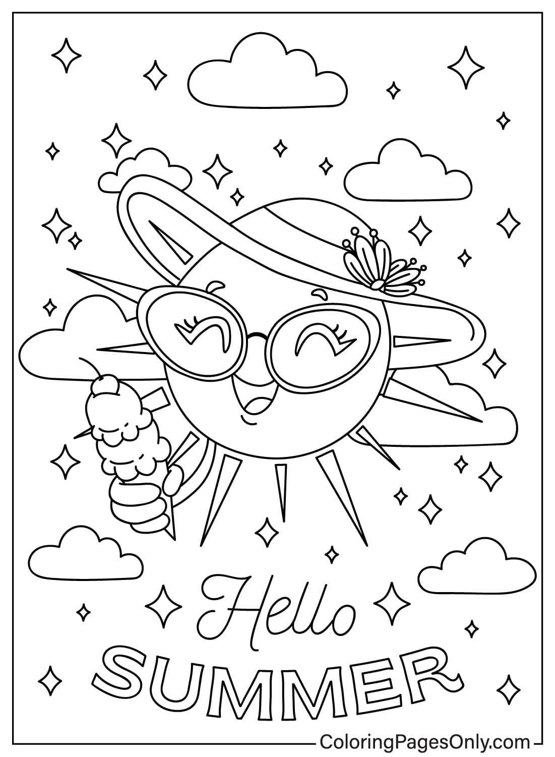 140+ Sun Coloring Page Designs 108