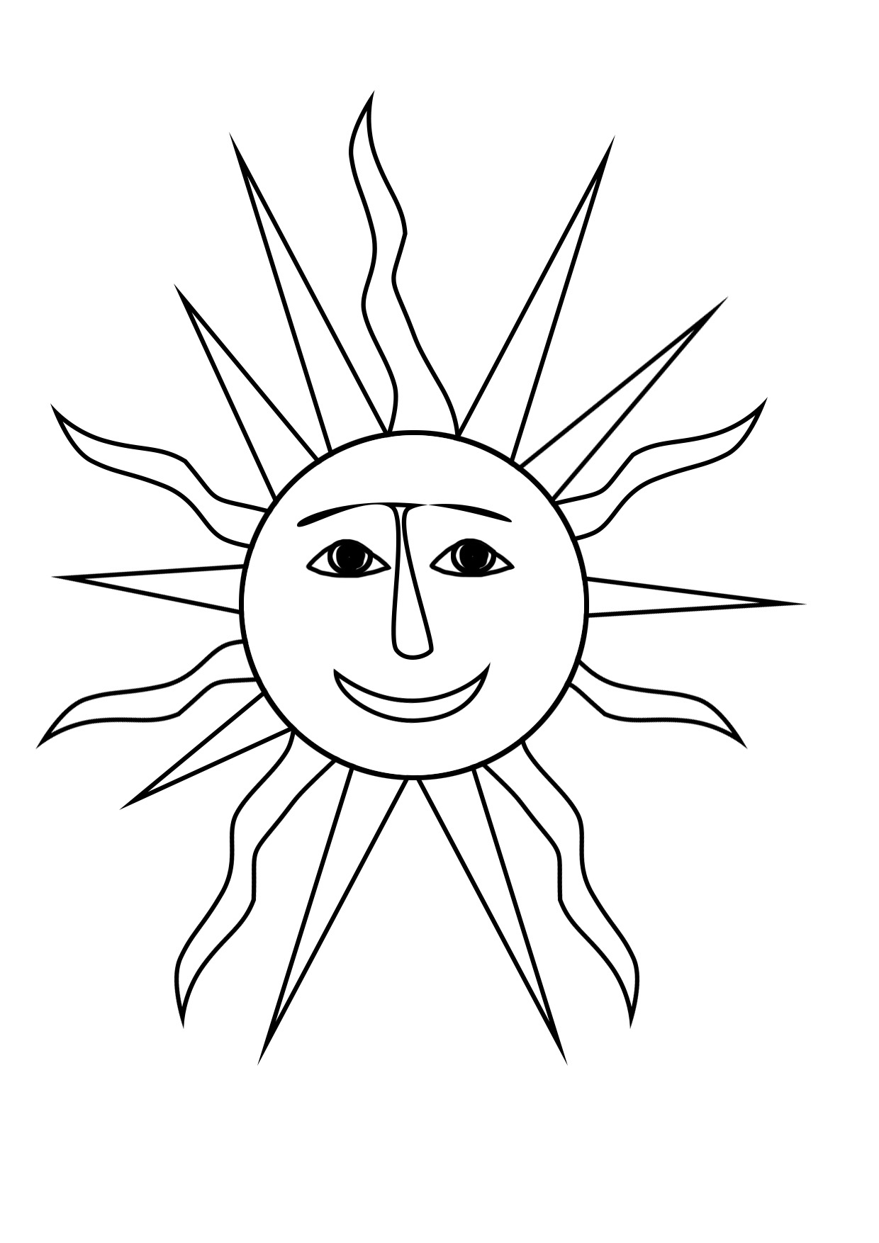 140+ Sun Coloring Page Designs 20