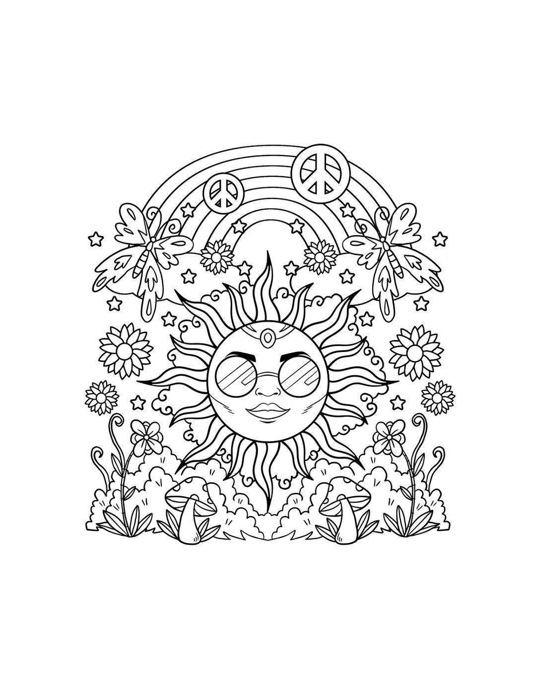 140+ Sun Coloring Page Designs 21