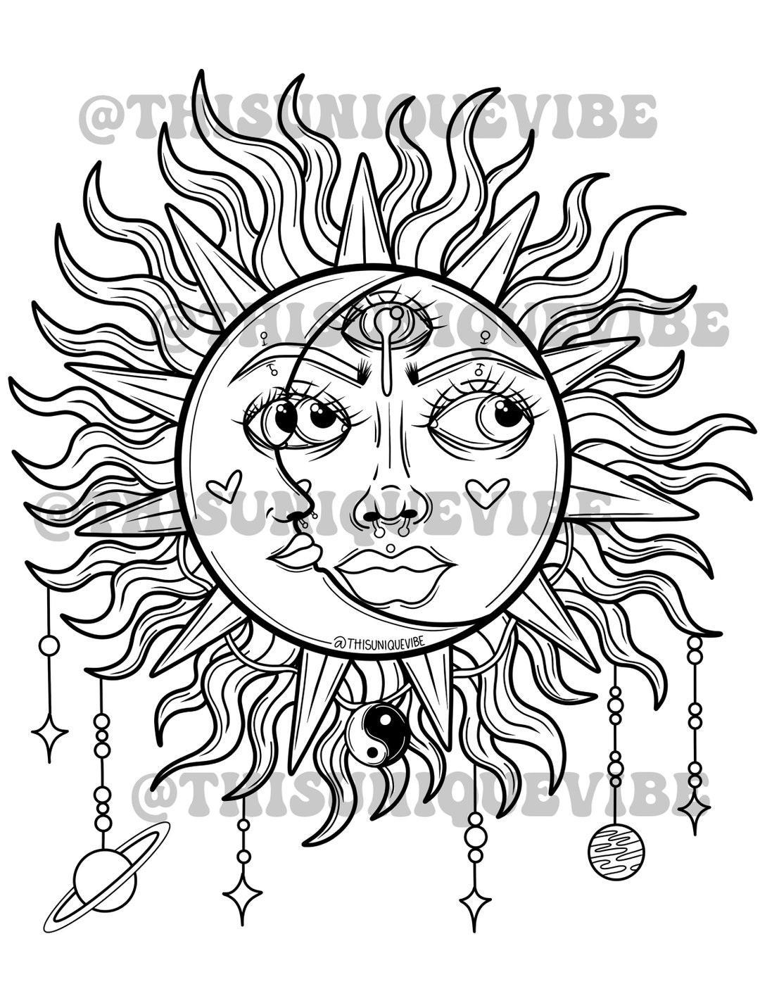 140+ Sun Coloring Page Designs 37