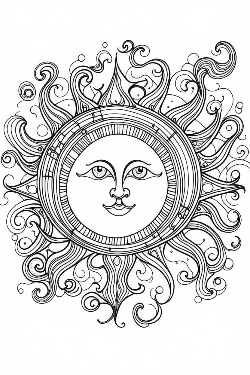 140+ Sun Coloring Page Designs 62