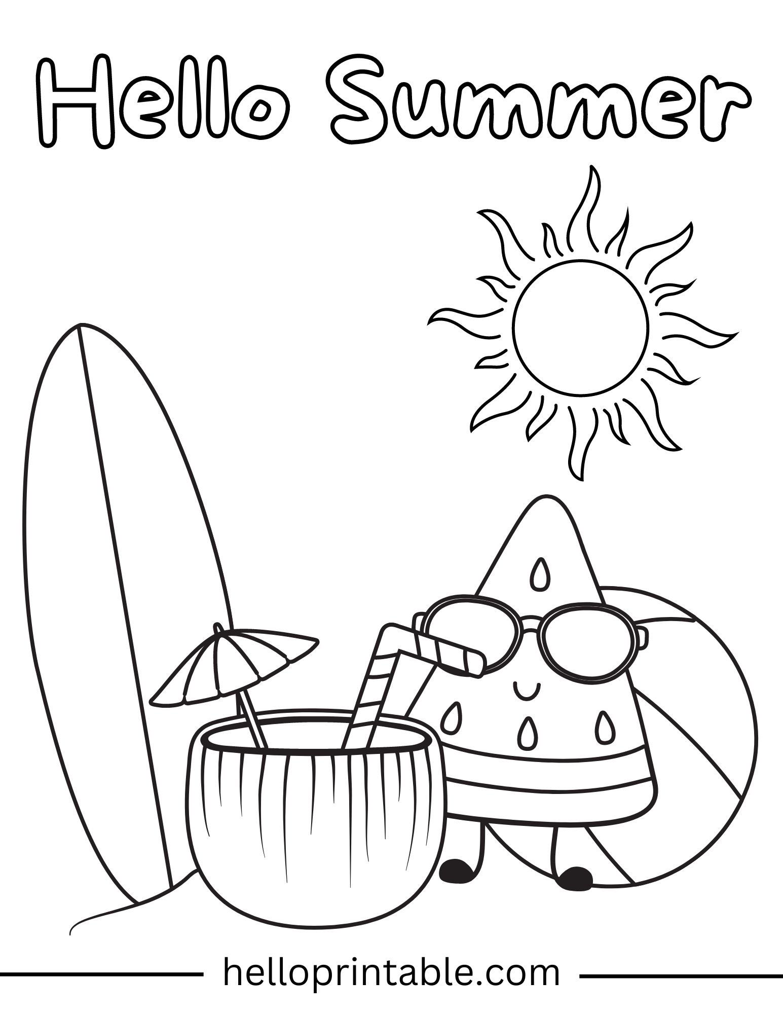 140+ Sun Coloring Page Designs 67