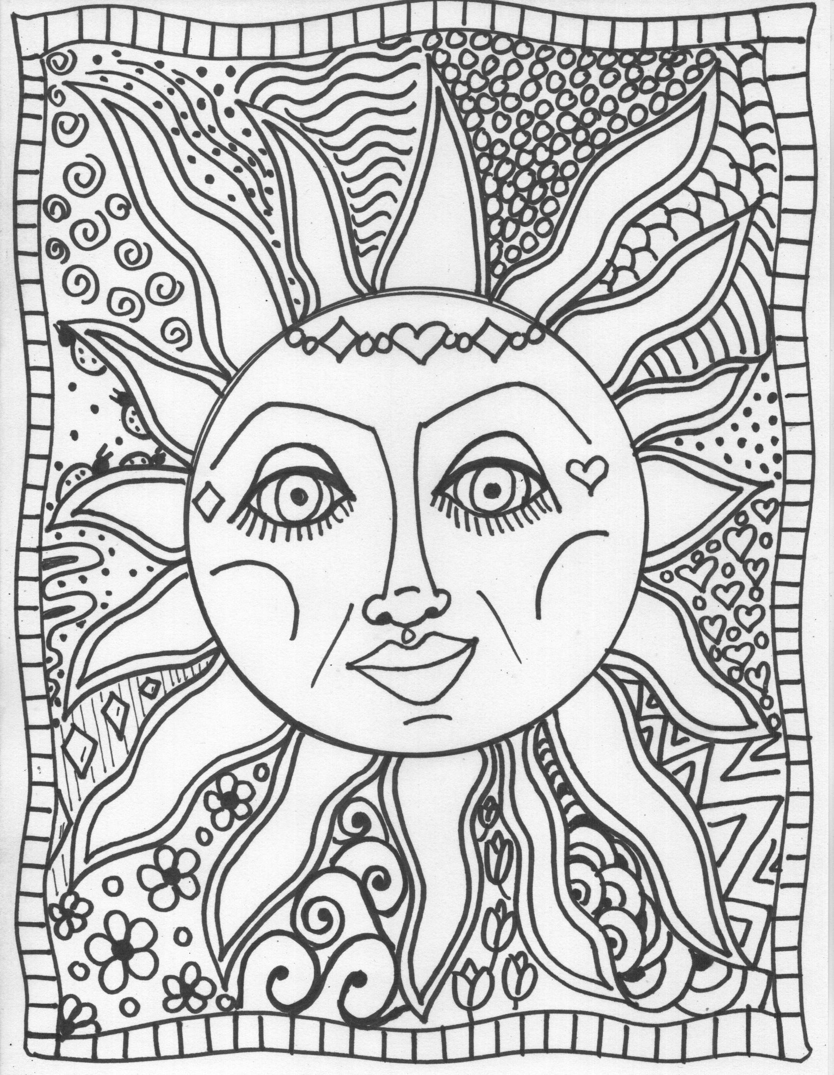 140+ Sun Coloring Page Designs 70