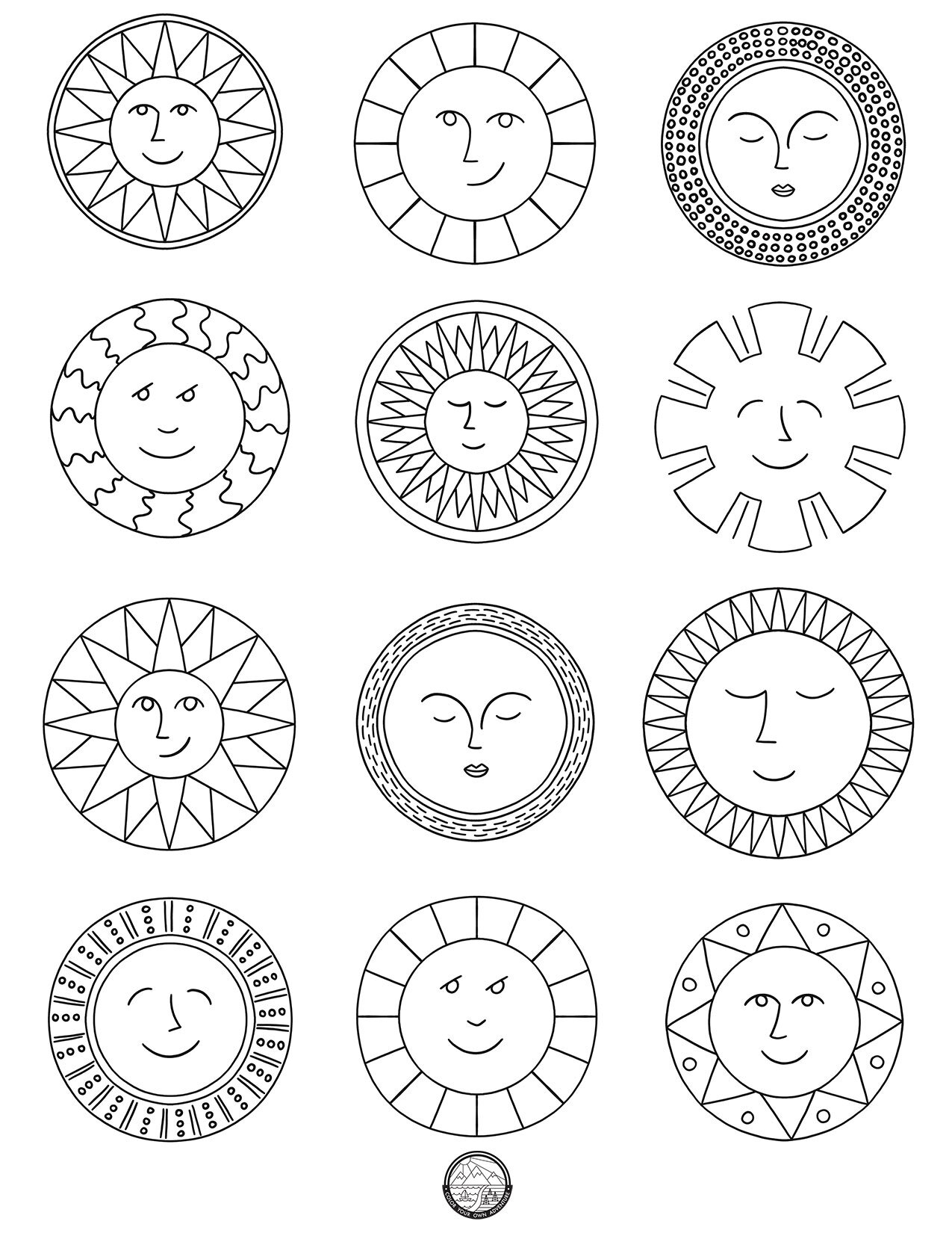 140+ Sun Coloring Page Designs 9