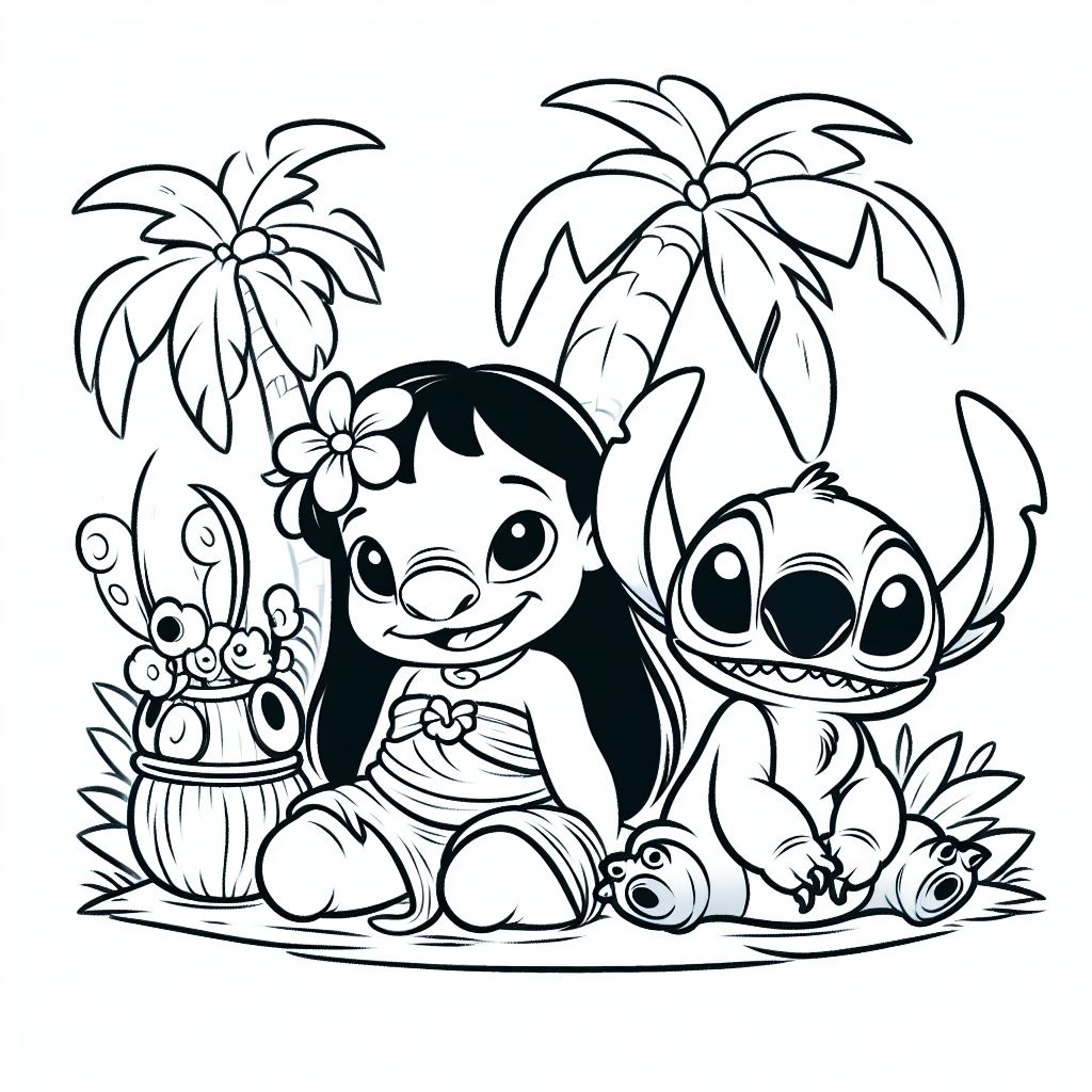 150+ Lilo and Stitch Coloring Pages Printable 13