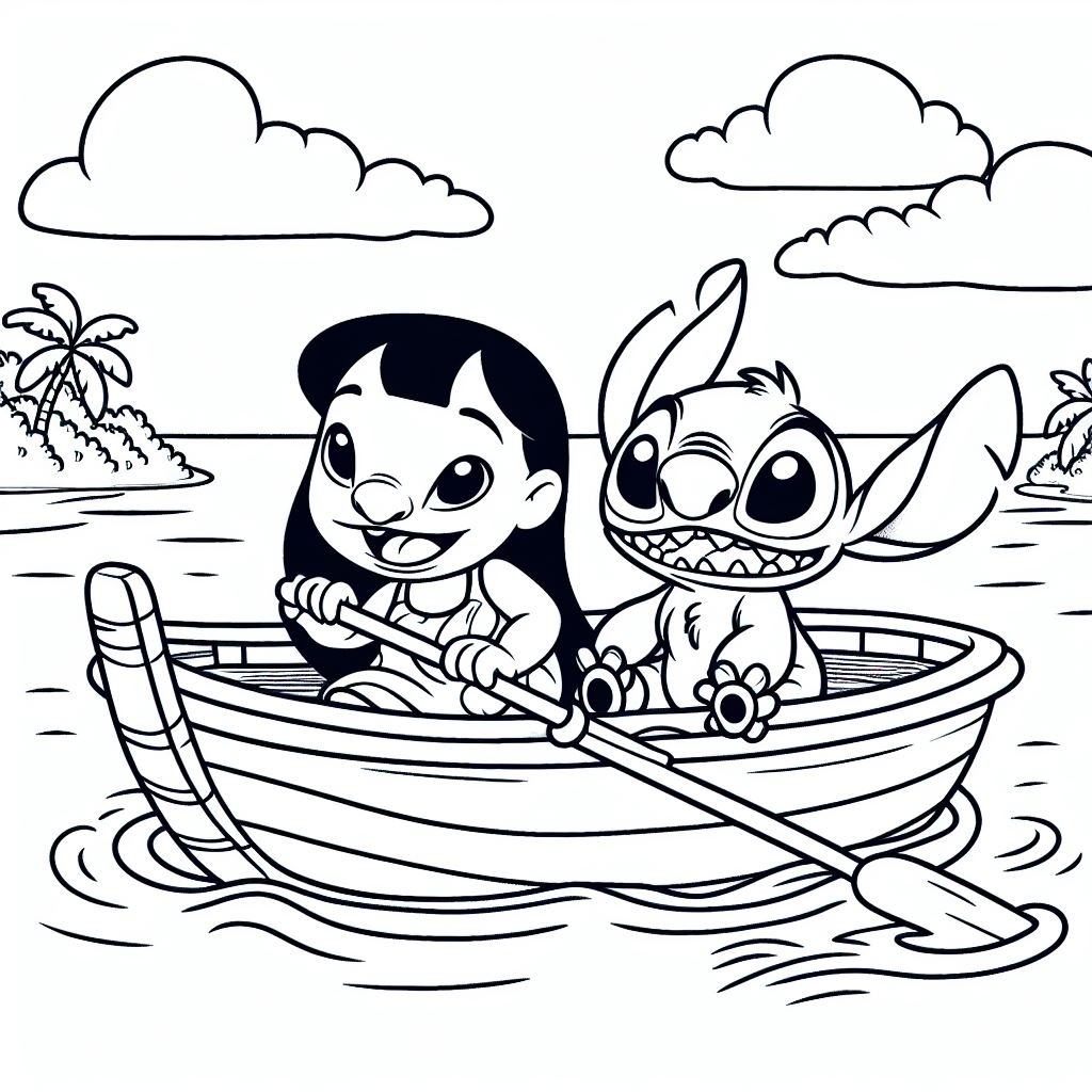 150+ Lilo and Stitch Coloring Pages Printable 145