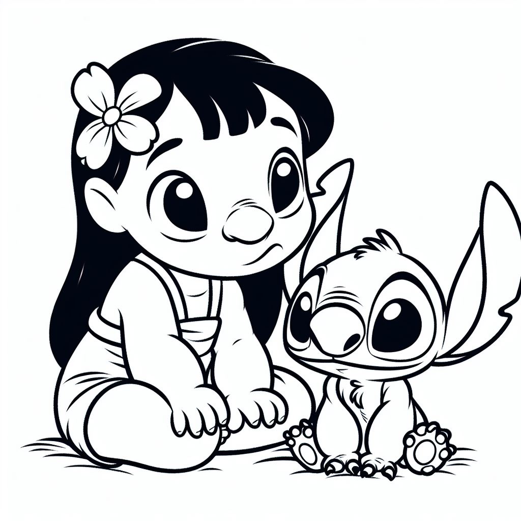 150+ Lilo and Stitch Coloring Pages Printable 15