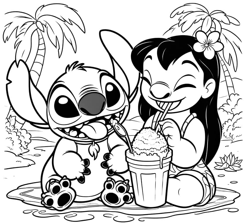 150+ Lilo and Stitch Coloring Pages Printable 19