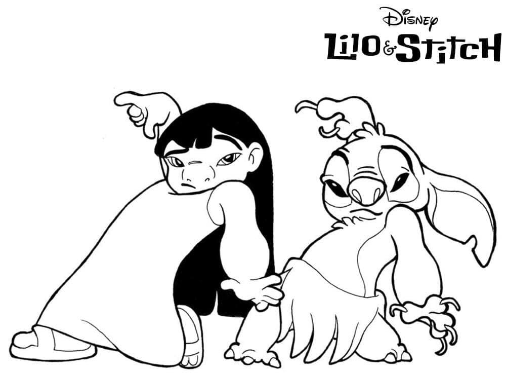 150+ Lilo and Stitch Coloring Pages Printable 24