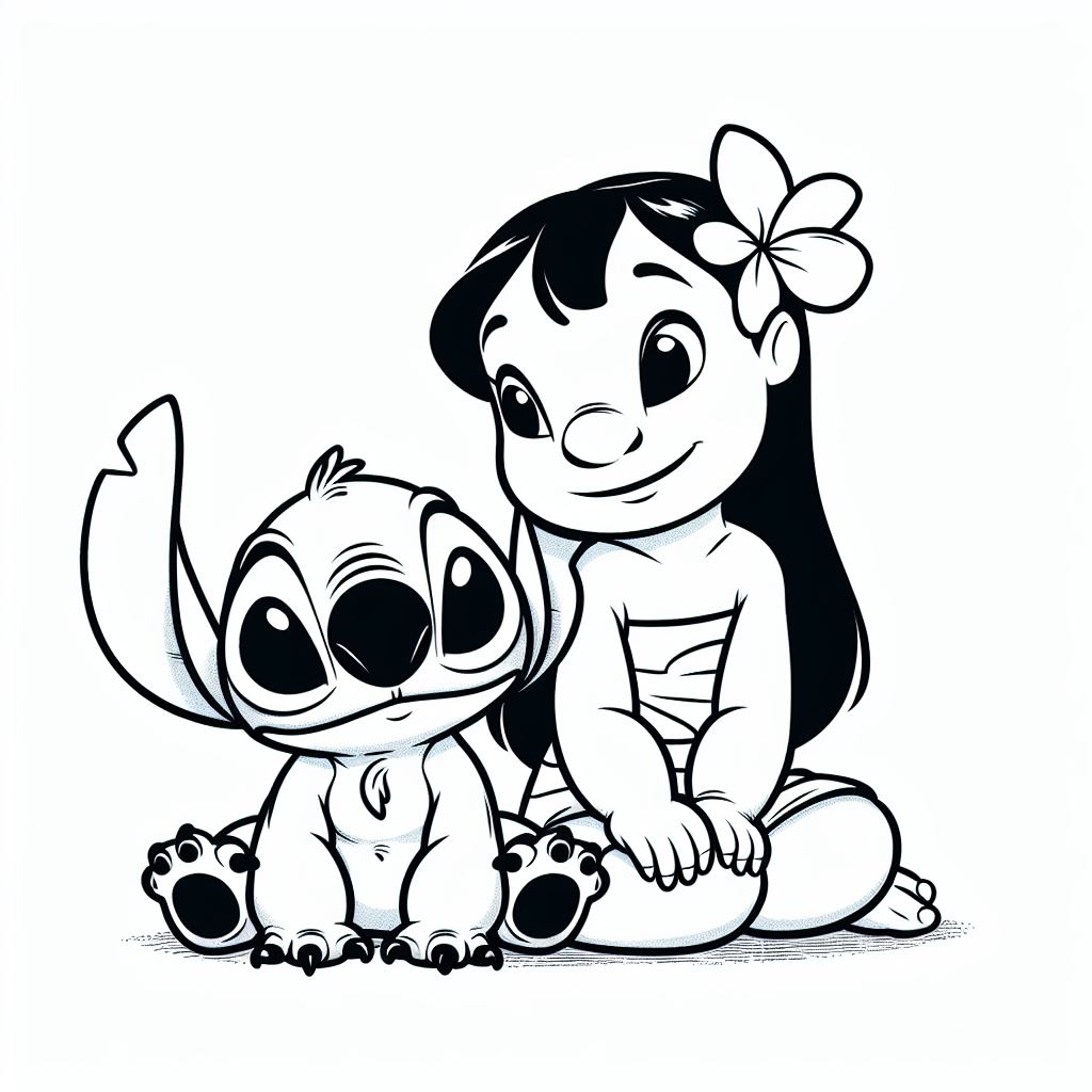 150+ Lilo and Stitch Coloring Pages Printable 27