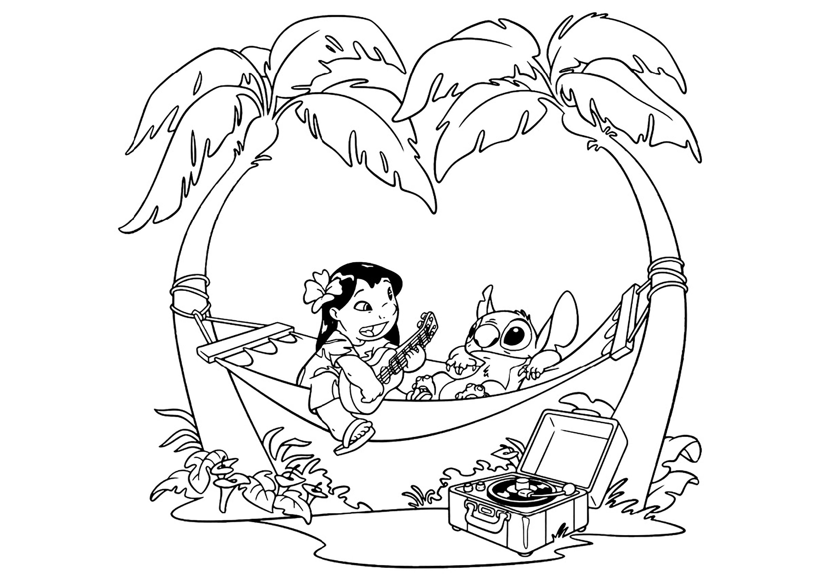 150+ Lilo and Stitch Coloring Pages Printable 58