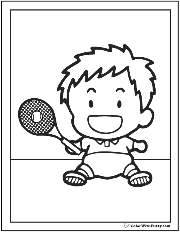 154 Tennis Coloring Pages Printable 35