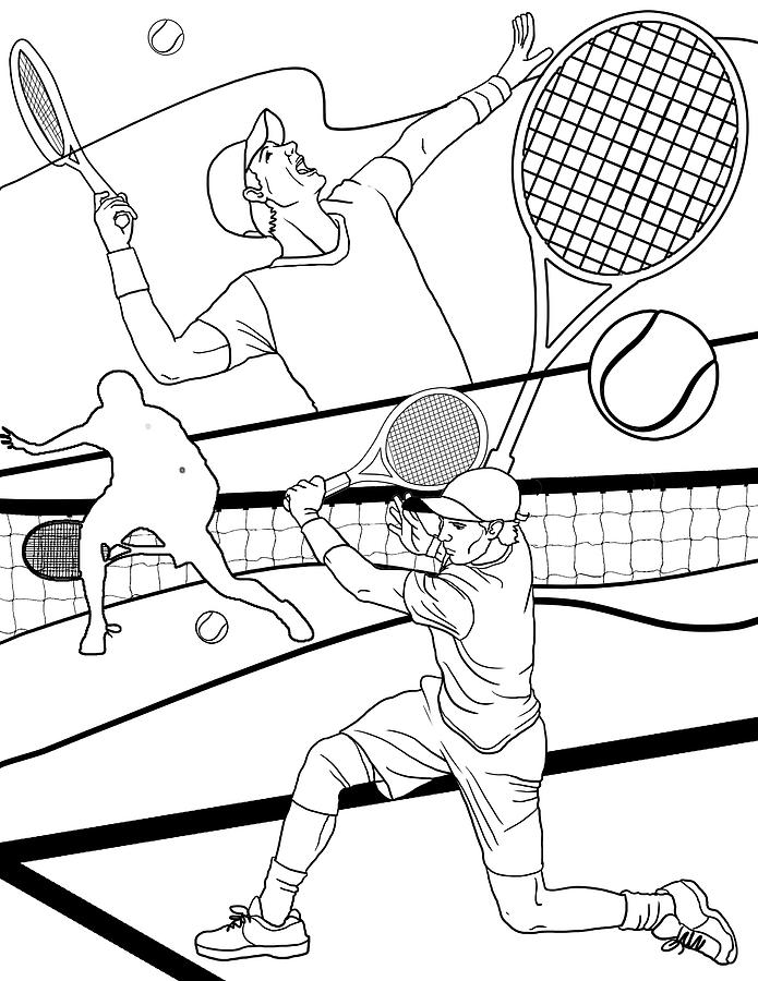 154 Tennis Coloring Pages Printable 9