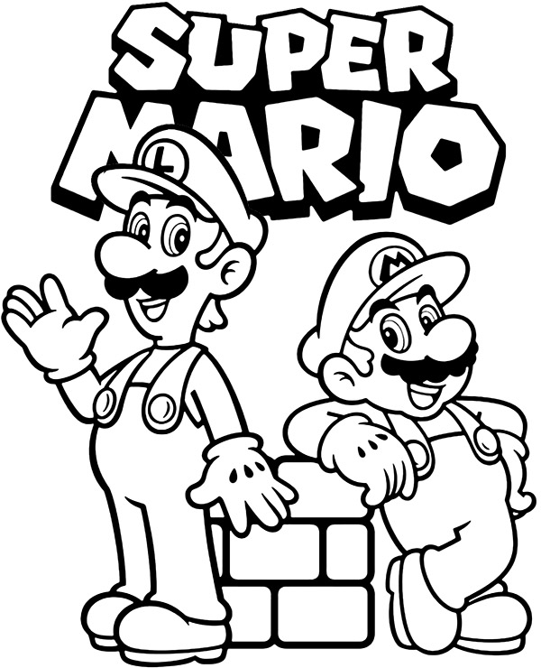 160+ Coloring Pages Mario and Luigi Printable 1