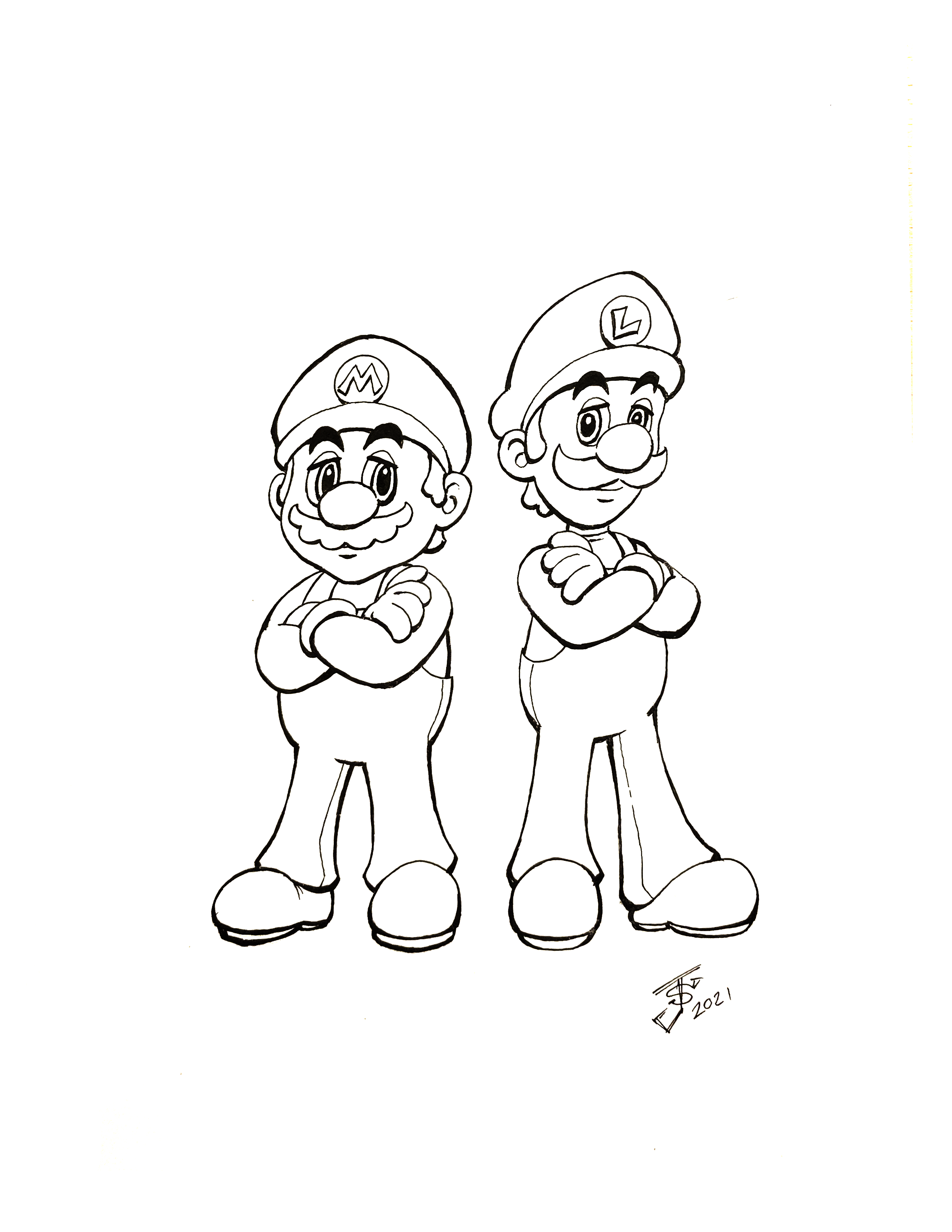 160+ Coloring Pages Mario and Luigi Printable 11