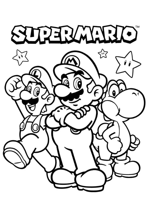 160+ Coloring Pages Mario and Luigi Printable 12