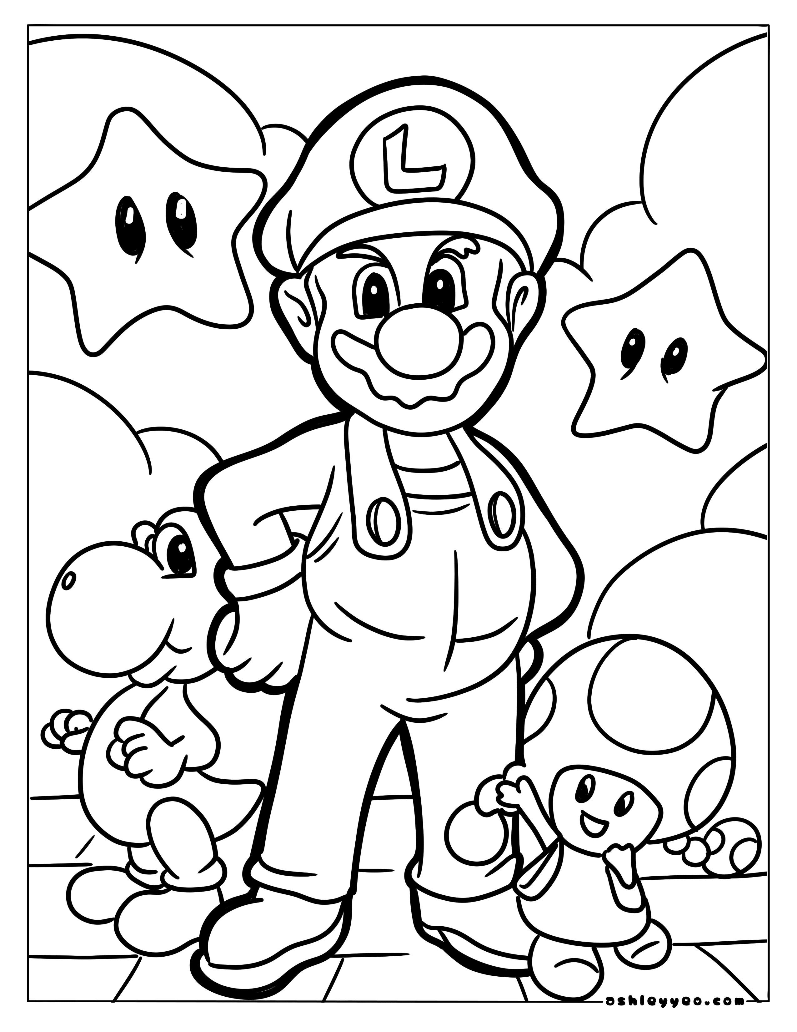 160+ Coloring Pages Mario and Luigi Printable 14