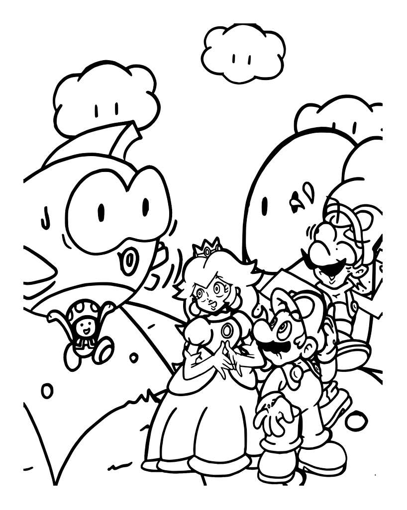 160+ Coloring Pages Mario and Luigi Printable 15