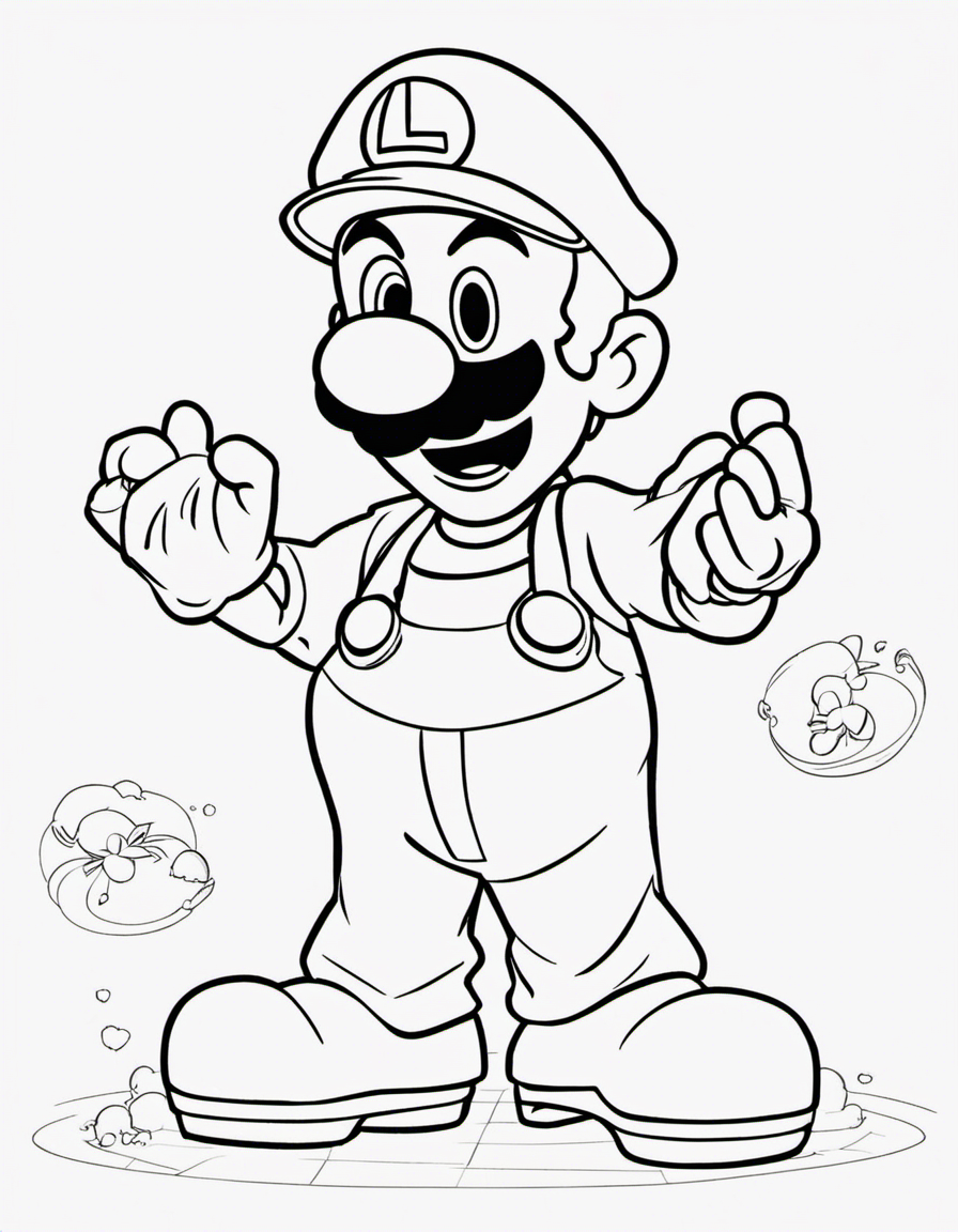 160+ Coloring Pages Mario and Luigi Printable 157