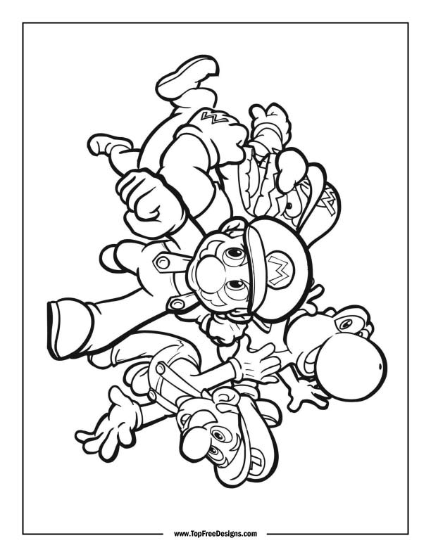 160+ Coloring Pages Mario and Luigi Printable 158