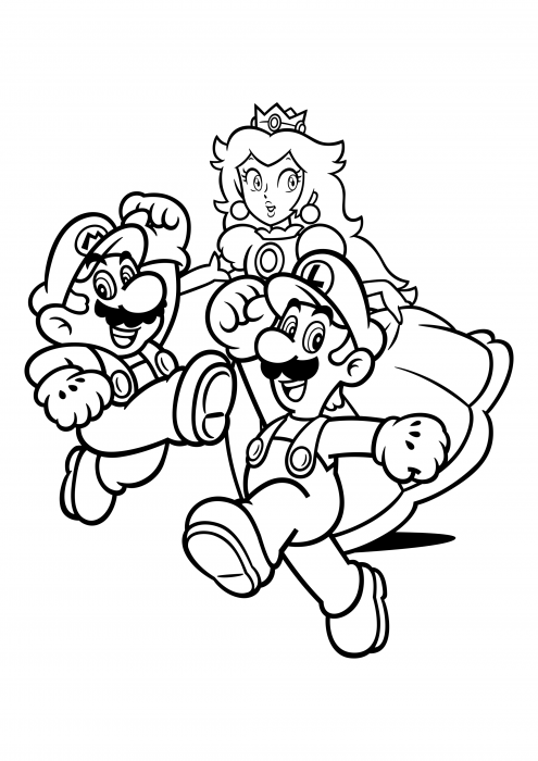 160+ Coloring Pages Mario and Luigi Printable 22