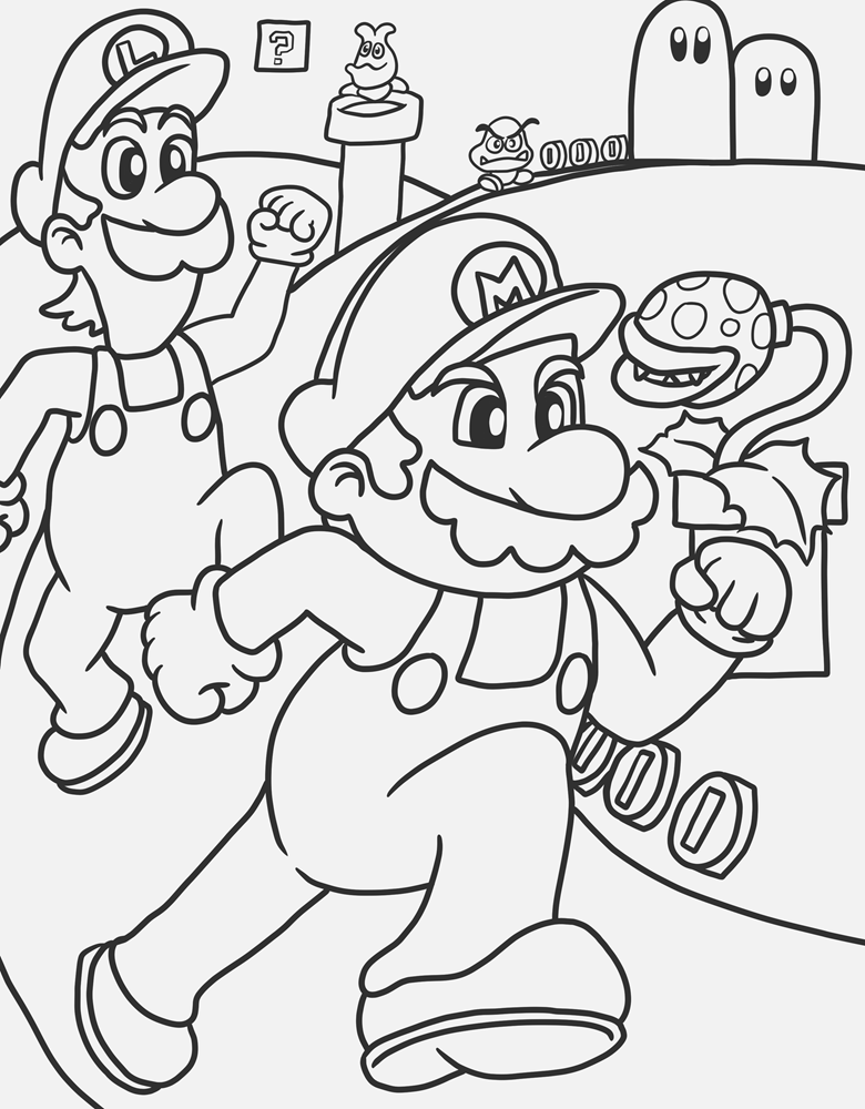 160+ Coloring Pages Mario and Luigi Printable 25