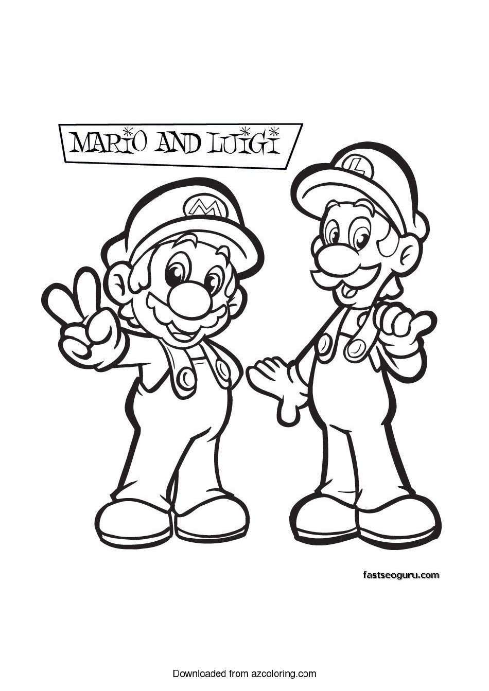 160+ Coloring Pages Mario and Luigi Printable 32