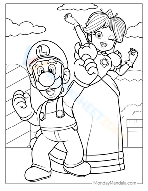 160+ Coloring Pages Mario and Luigi Printable 34