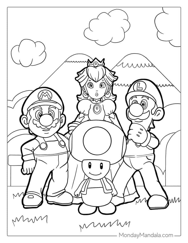 160+ Coloring Pages Mario and Luigi Printable 35