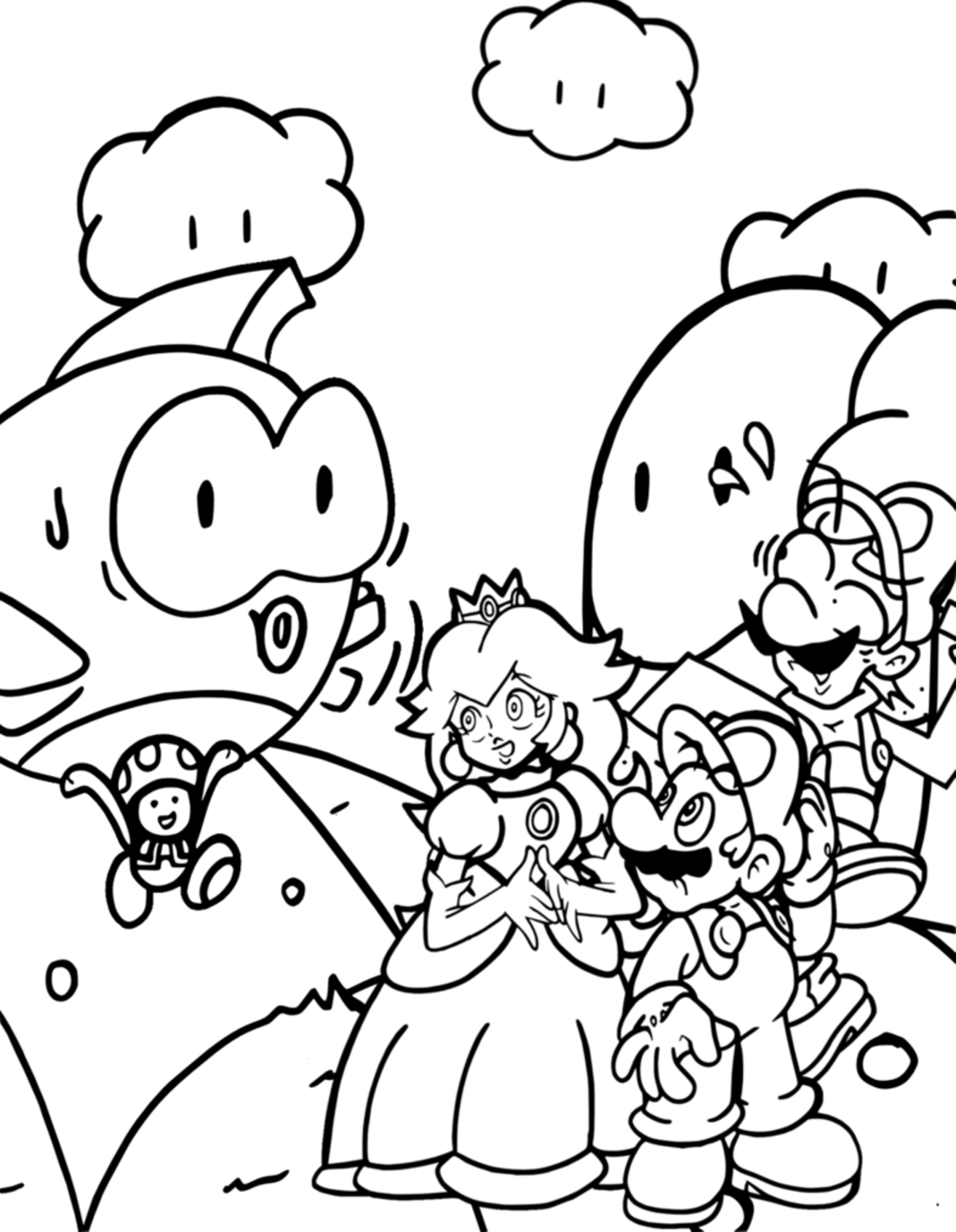 160+ Coloring Pages Mario and Luigi Printable 38