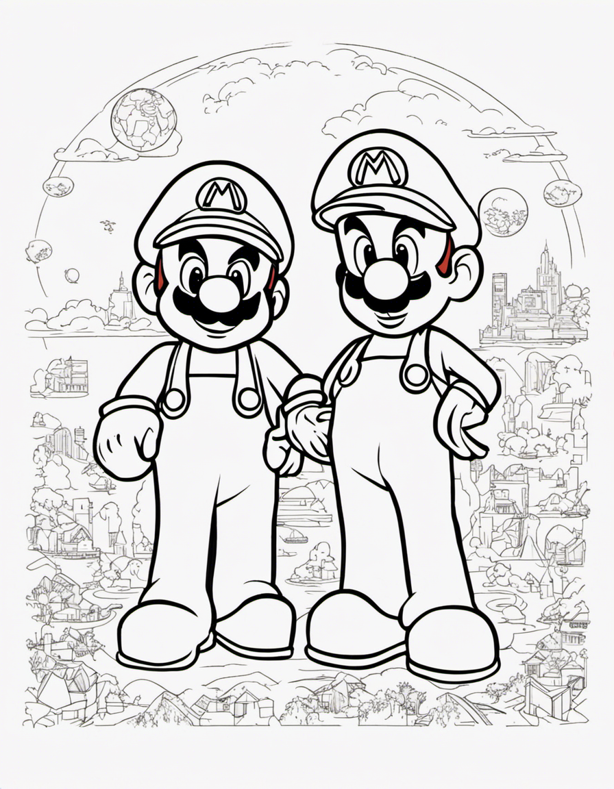 160+ Coloring Pages Mario and Luigi Printable 40