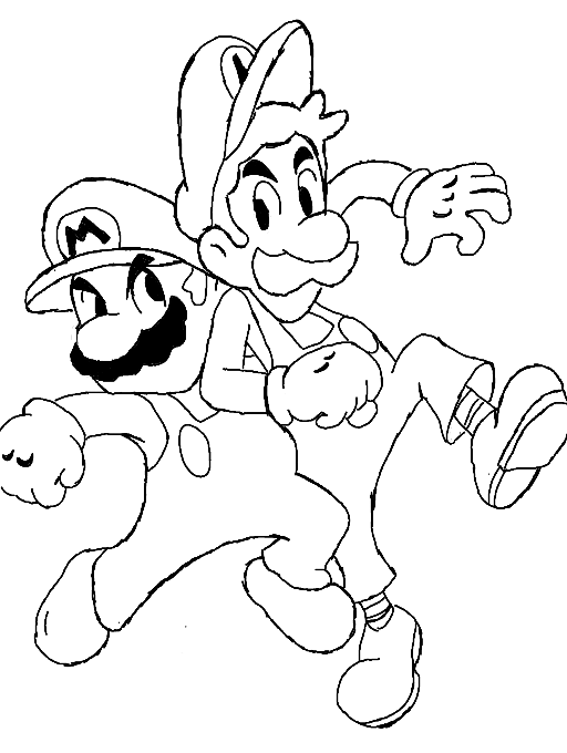 160+ Coloring Pages Mario and Luigi Printable 55