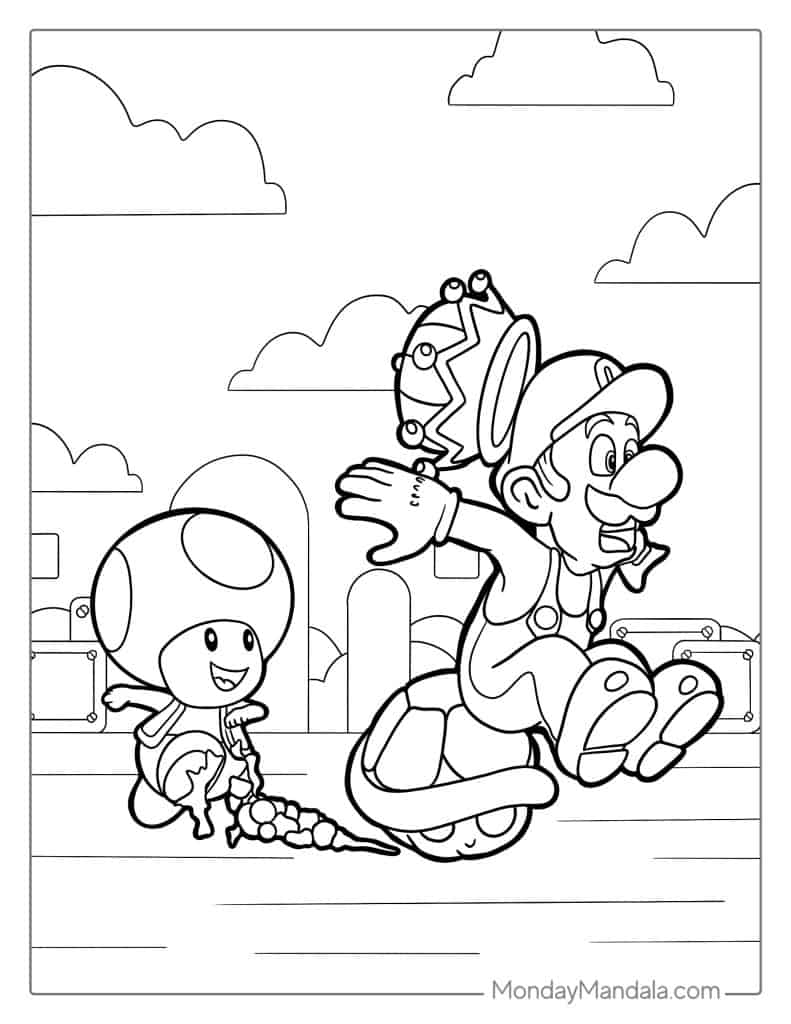 160+ Coloring Pages Mario and Luigi Printable 56