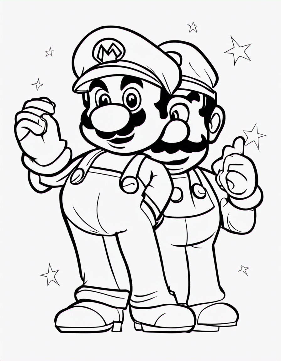 160+ Coloring Pages Mario and Luigi Printable 87